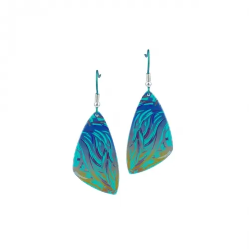 Large Swirl Plectrum Green Drop & Dangle Earrings